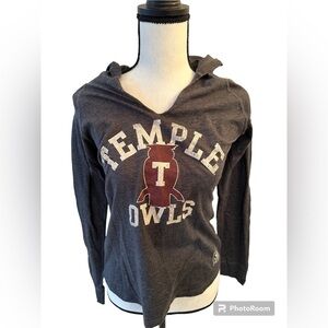 Adidas pullover hoodie in gray with temple owl logo size small